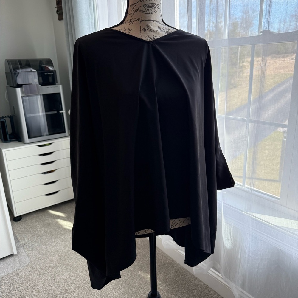 Elegant Black Cape Top